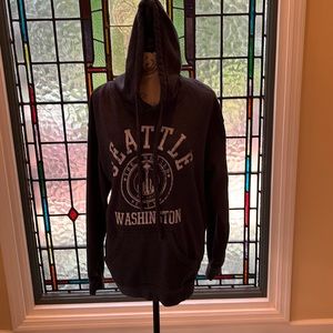 Blue sweatshirt with hood size medium